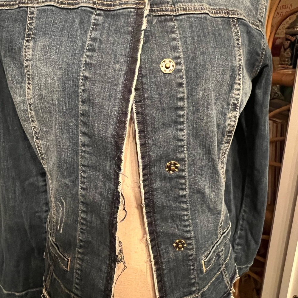 Kut from the Kloth Women's Dark Blue Denim Jacket - Picture 5 of 8